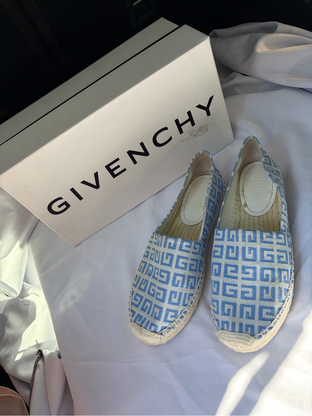 Givenchy Blue Logo Woven Espadrilles